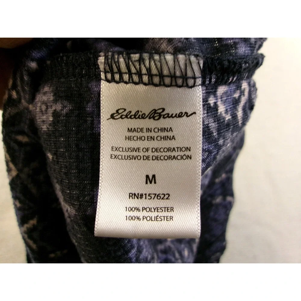 Eddie Bauer Sleepwear Womens M Blue Purple‎ Waffle Knit Pajama Shorts Fair Isle